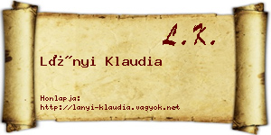 Lányi Klaudia névjegykártya