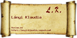 Lányi Klaudia névjegykártya