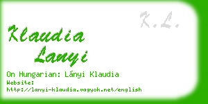 klaudia lanyi business card