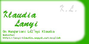 klaudia lanyi business card